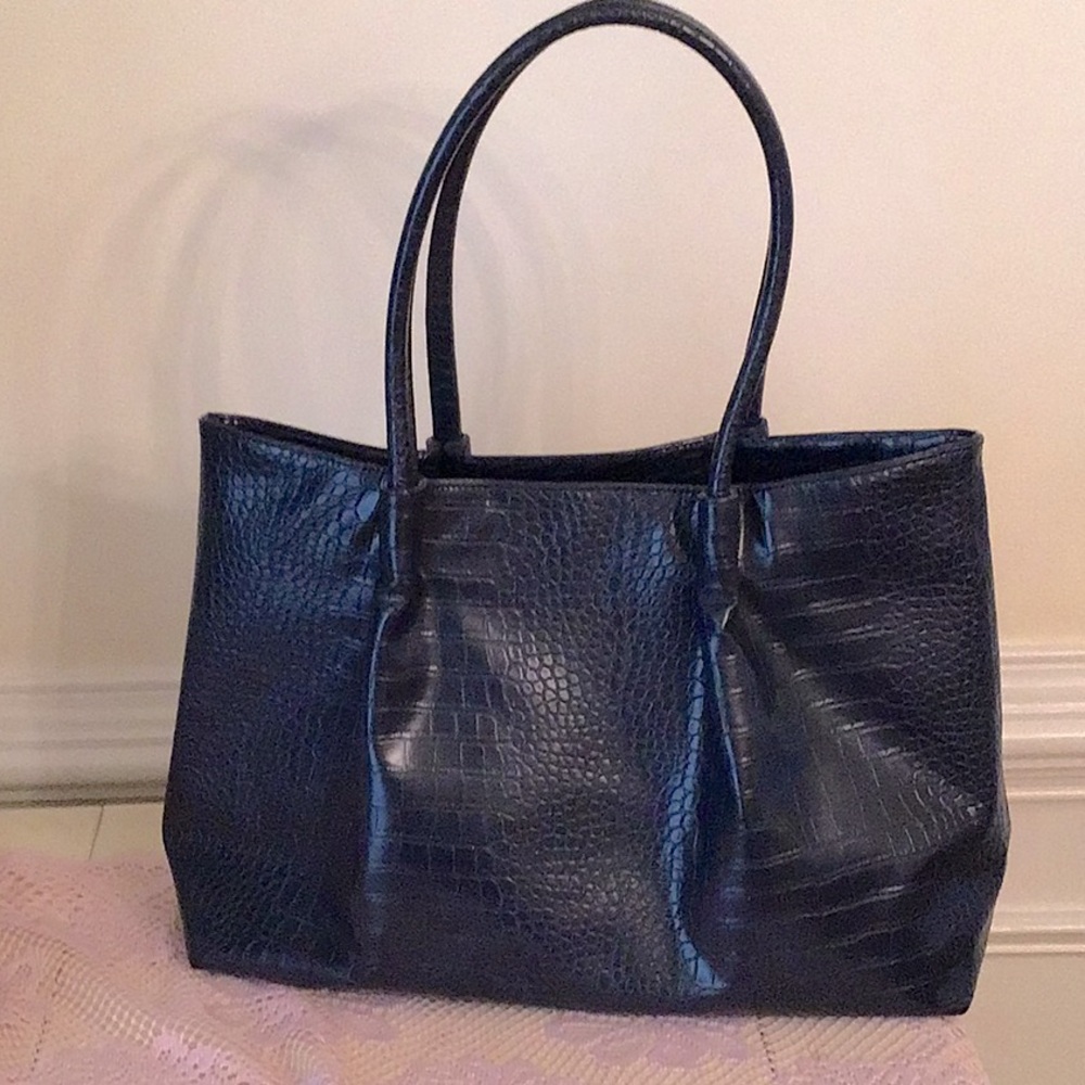 LuLu Dharma NAVY CROCODILE CINCH TOTE